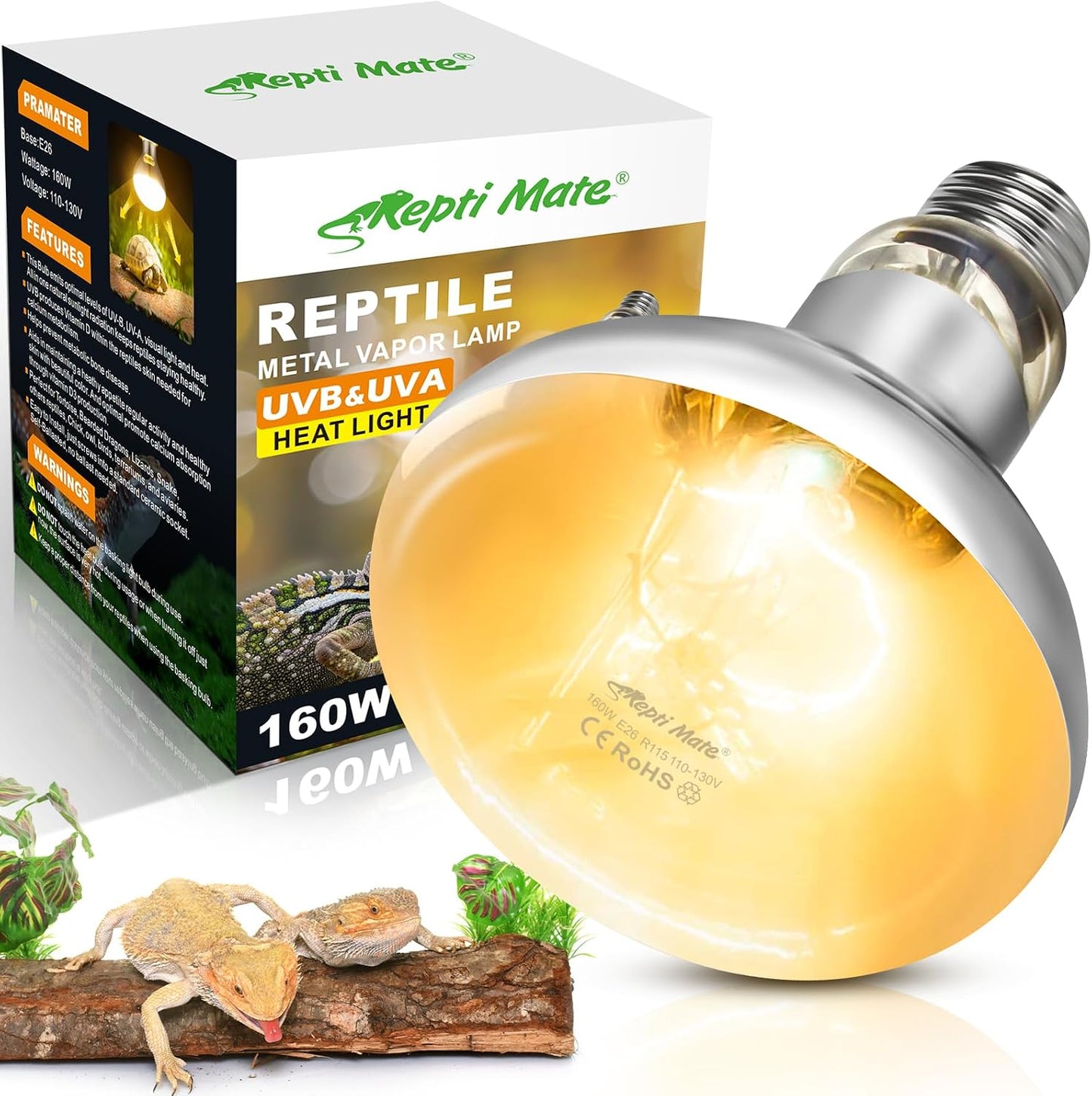 2 Pack 100W Reptile Heat Lamp Bulbs, Full Spectrum UVA/UVB Reptile Light Bulb and Basking Spot Light, UVB Light for Reptiles and Bearded Dragon, Turtle, Lizard, Snake, Amphibians - Image 10