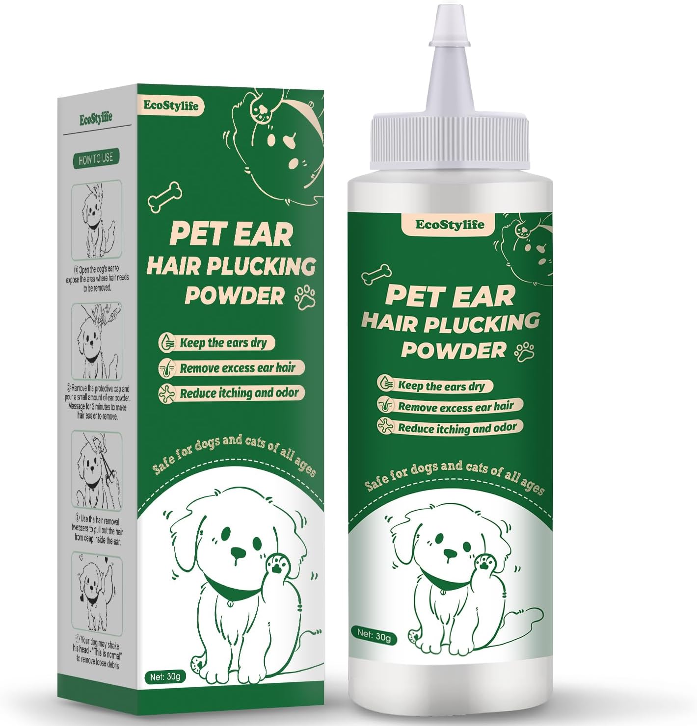 Dog Ear Hair Removal Tool - 30g Ear Powder, 5.5" Hemostat & Electric Dog Ear Trimmer - Helps Reduce Wax & Odor - Grooming Kit for Schnauzers, Poodles & Breeds with Ear Hair - Image 10