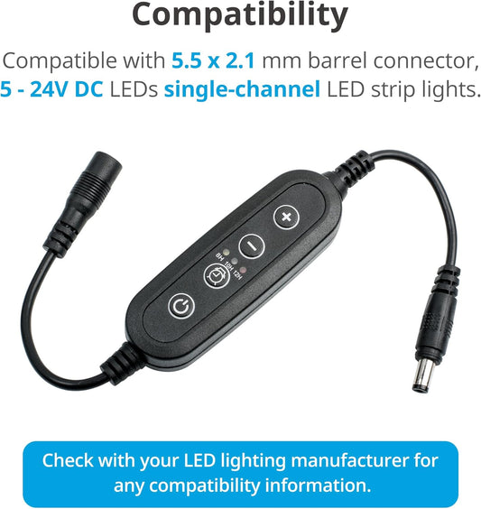 Nicrew aquarium light controller showing brightness adjustment buttons