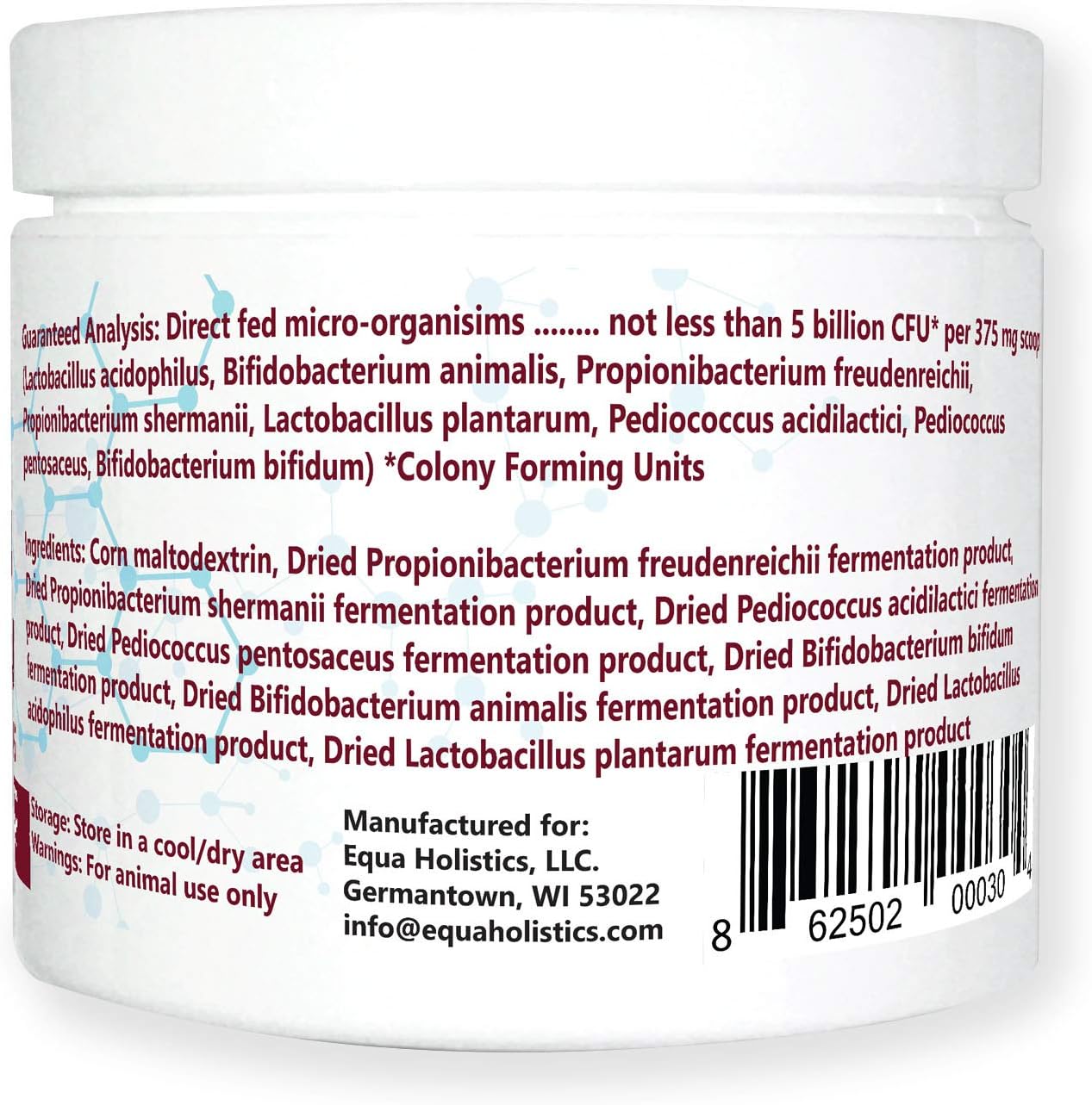 Equa Holistics daily probiotic and prebiotic formula powder for exotic birds