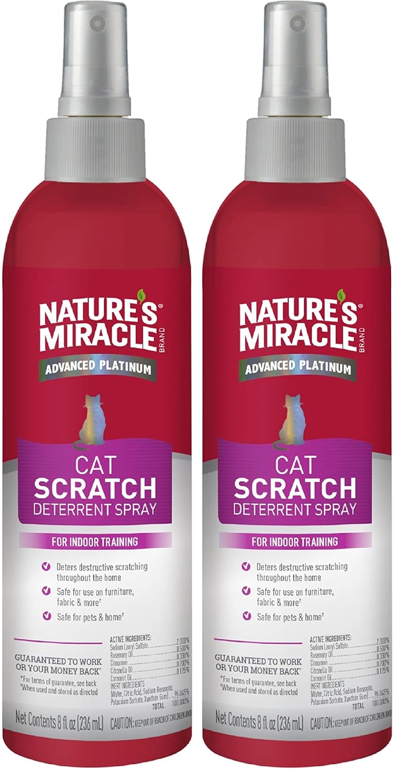 Nature's Miracle Advanced Platinum Cat Scratch Deterrent Spray, 8 Ounces, Discourages Destructive Scratching - Image 9