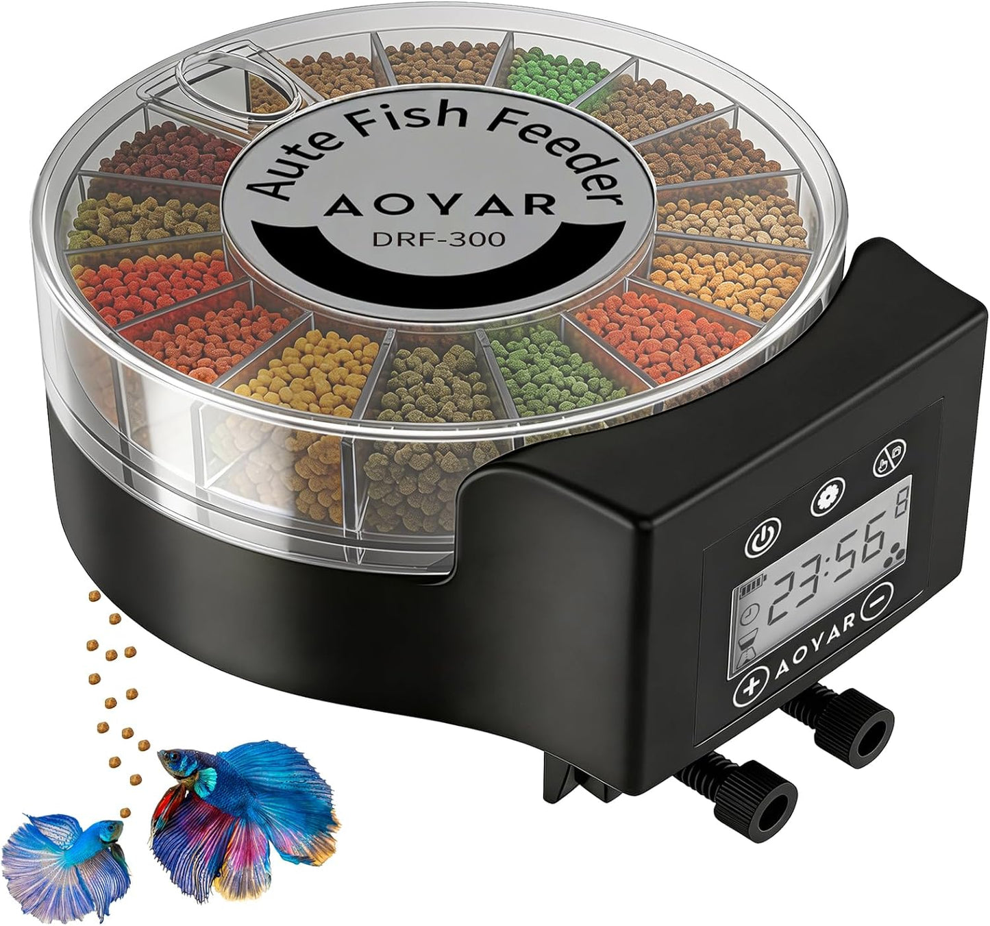 Automatic Fish Feeder Dispenser for Aquarium: 200ml Large Capacity Auto Feeders for Small Tank Turtle Betta Koi - Battery Food Feeding Timer for Flakes Pellet Vacation Weekend Day - Image 11