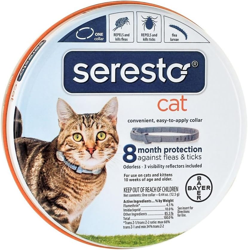 Elanco Seresto Flea and Tick Collar for Cats premium pet pest protection