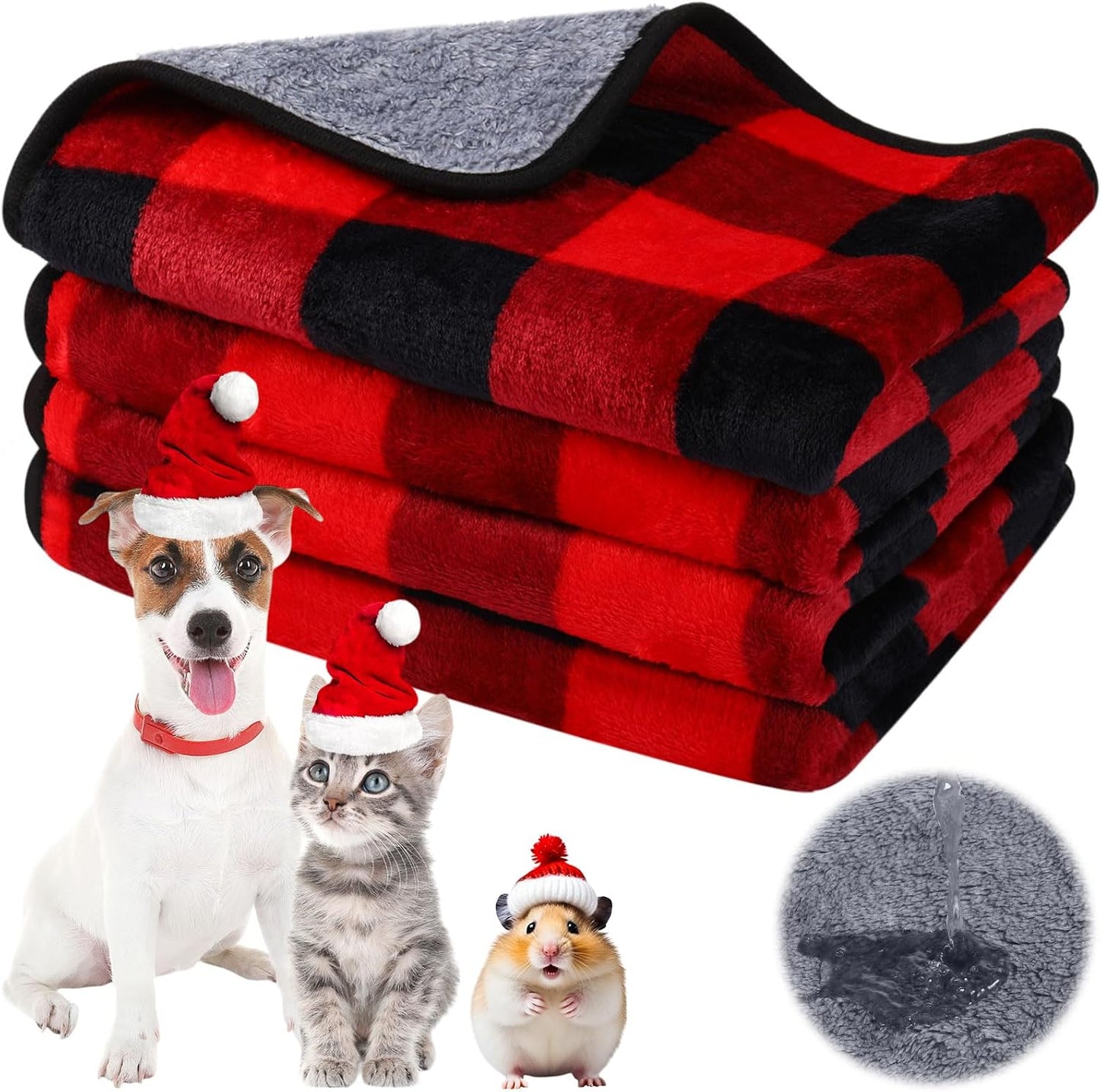 Reginary 4 Pcs Waterproof Guinea Pig Blankets Washable Small Animal Fleece Bedding Absorbent Guinea Pig Cage Liners Reusable Training Pee Pad Pet Sleep Mat for Hamster(Cute Star Pattern,12 x 12 Inch) - Image 15