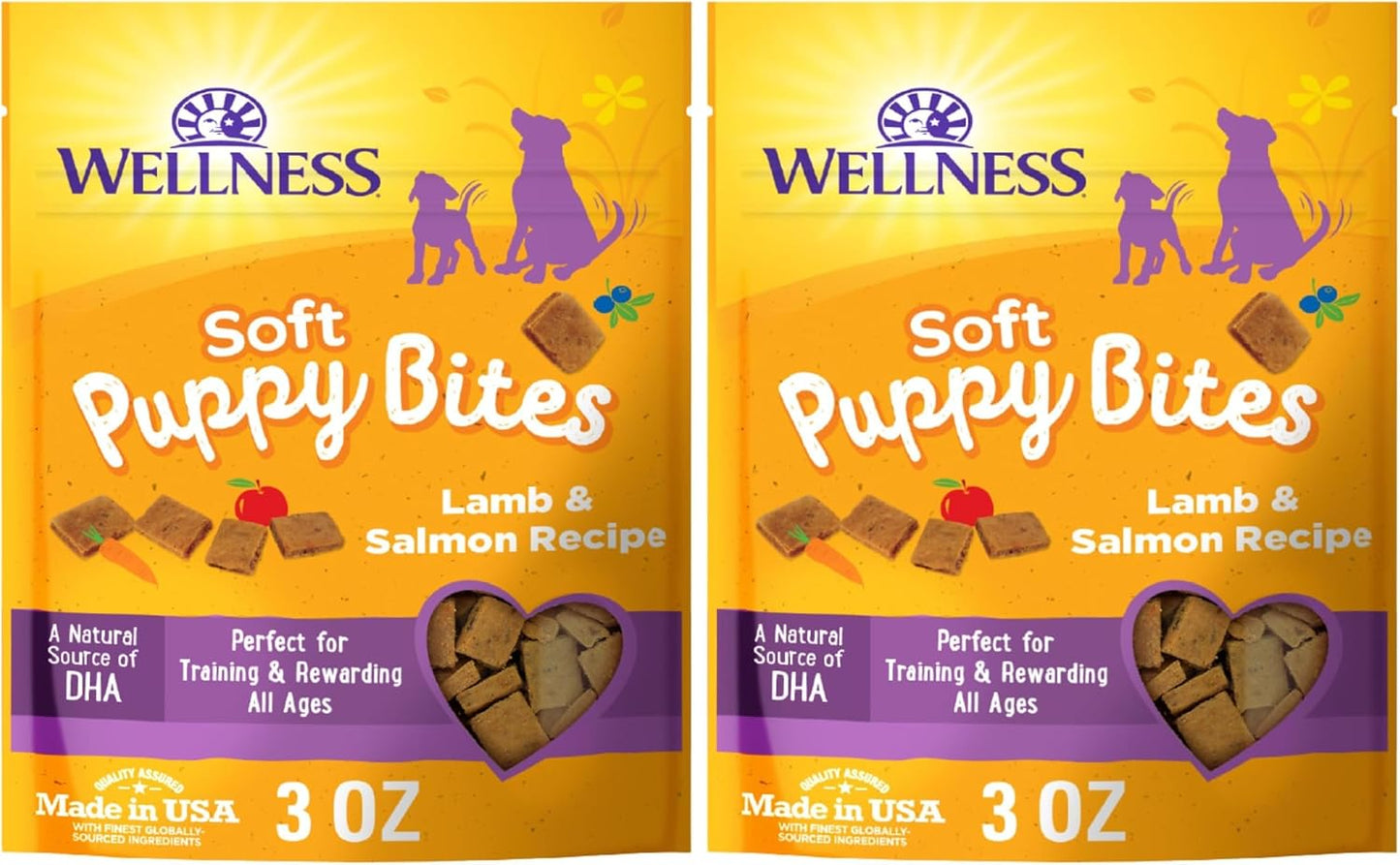 Wellness Soft Puppy Bites Dog Training Treats, Natural, Grain Free, Lamb and Salmon Recipe, 8 oz Bag - Image 13