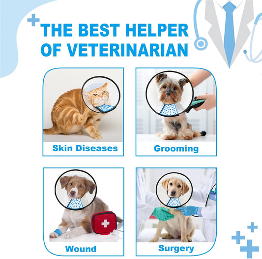 Soft padded edge Elizabethan collar for post surgery wound healing
