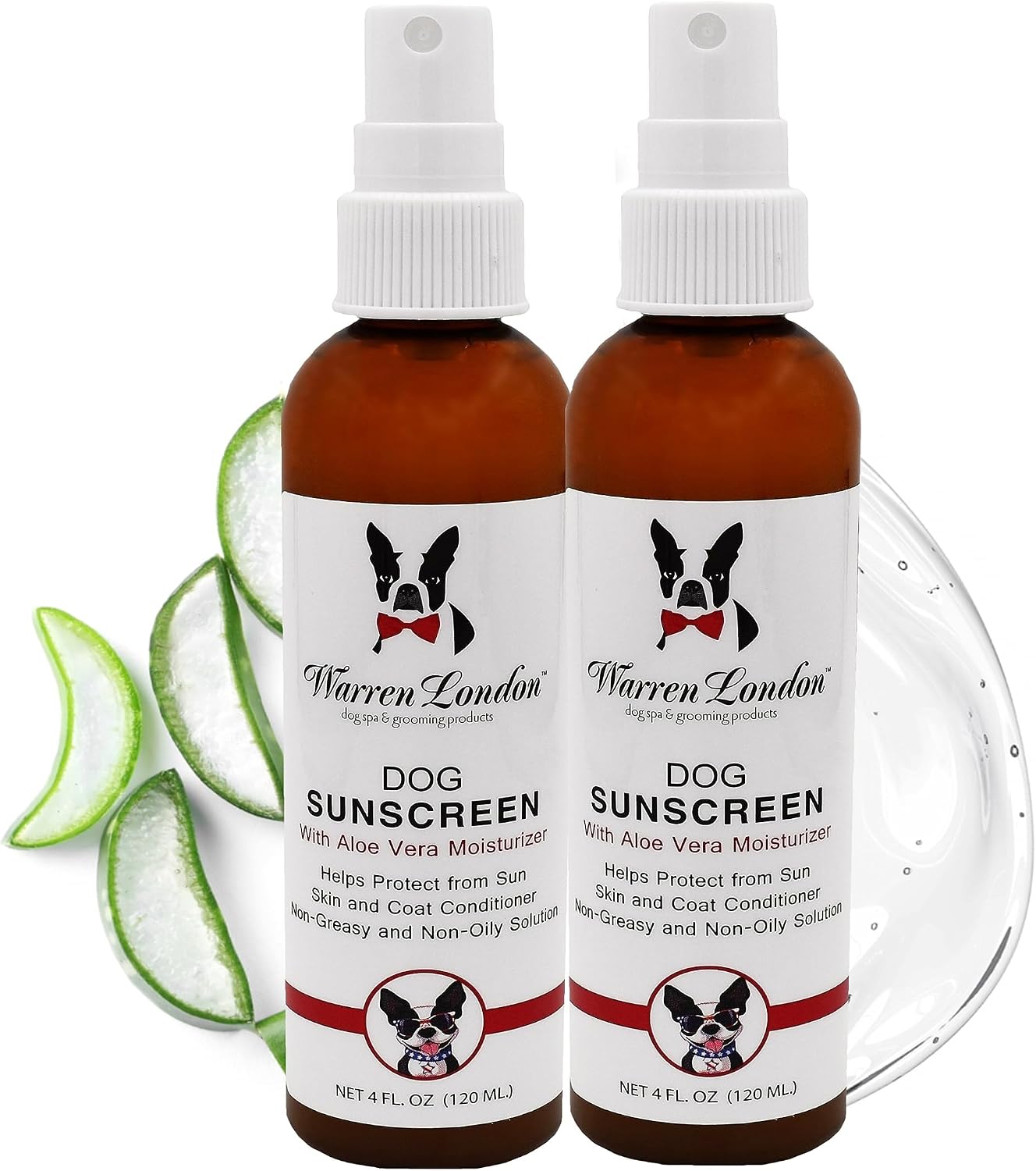 Warren London authentic dog sun protection mist lifestyle view