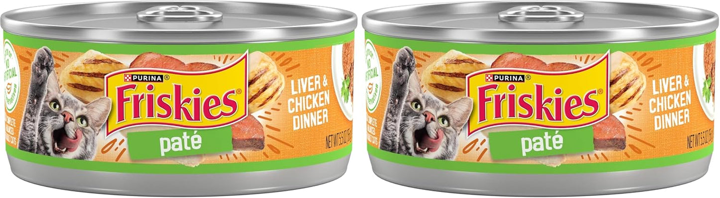 Purina Friskies Wet Cat Food Pate, Liver and Chicken Dinner - (Pack of 24) 5.5 oz. Cans - Image 10