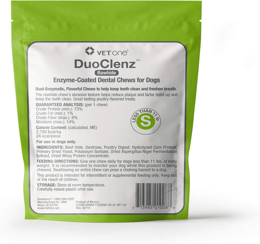 Vet One enzyme coated small dog treats showing 30 count bag