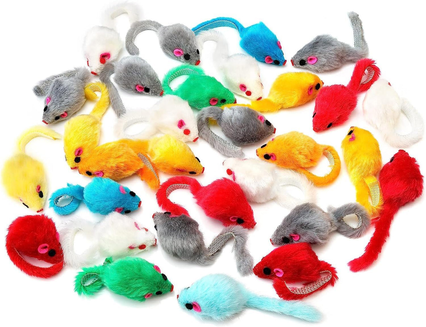 Side profile of Maiguangta furry rattle mouse toy for engaging independent pet play.