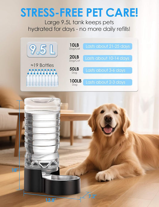Heouvo pet waterer wide mouth opening demonstrating easy hand-in cleaning access.