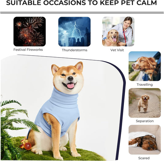 Haloumoning pet hoodie with turtleneck for dog noise dampening