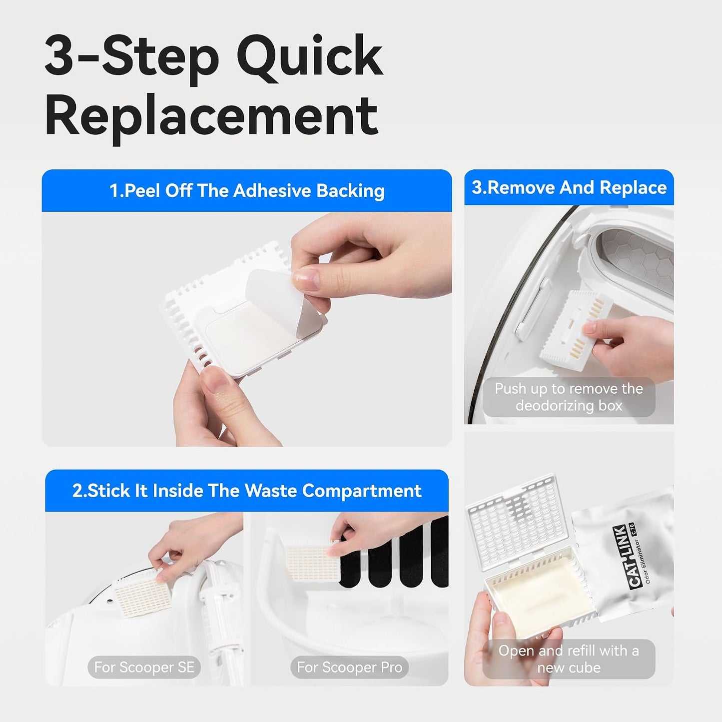 Authentic USA imported Catlink C70 pet safe deodorizer refills for premium automatic cat litter setups.