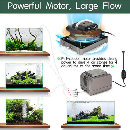 Close up of Hygger fish tank air pump adjustable control knob