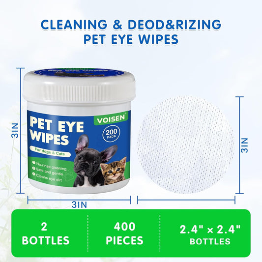 Biodegradable dog tear stain remover wipes container on clean background