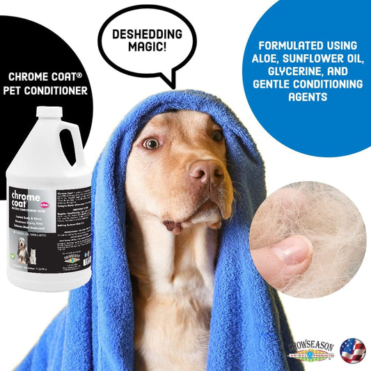 Showseason Chrome Coat silicone pet conditioner bottle for dogs and cats