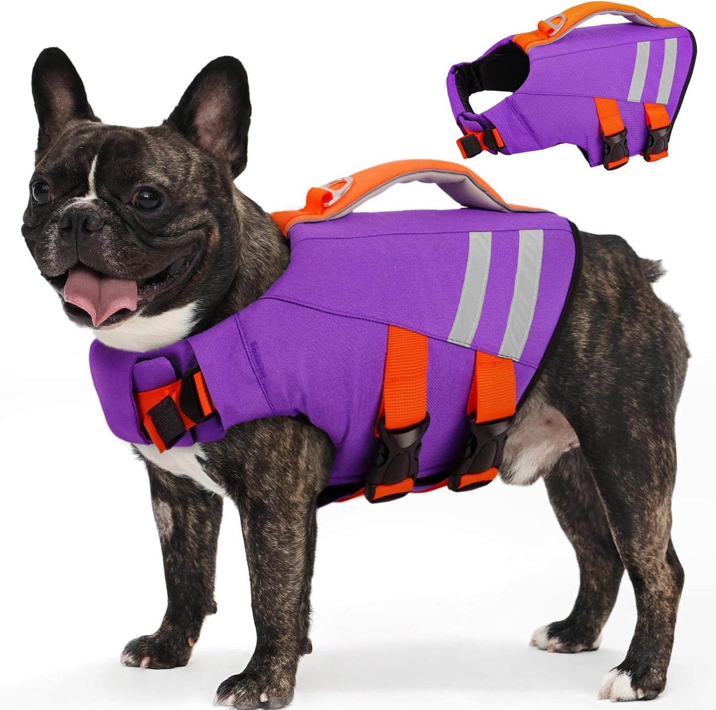 LeLePet Dog Life Jacket, High Flotation Dog Life Vest for Swimming, Boating, Ripstop Reflective Pet Swim Vest for Small Medium Large Dogs Pool Floats Adjustable Swimming Vest for Dogs Water Safety - Image 13