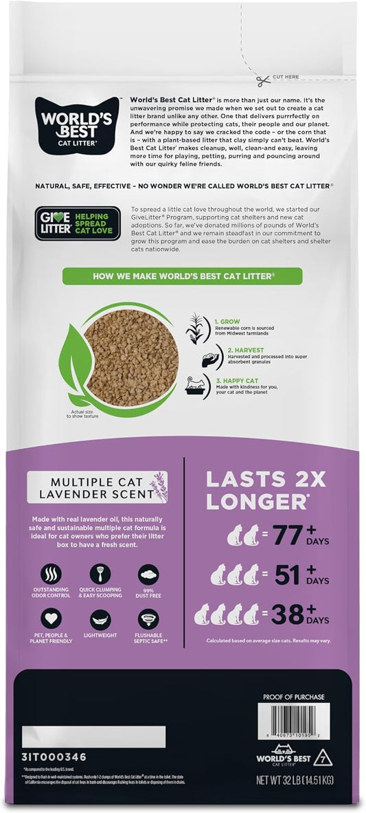 World's Best Cat Litter 32 pounds packaging details