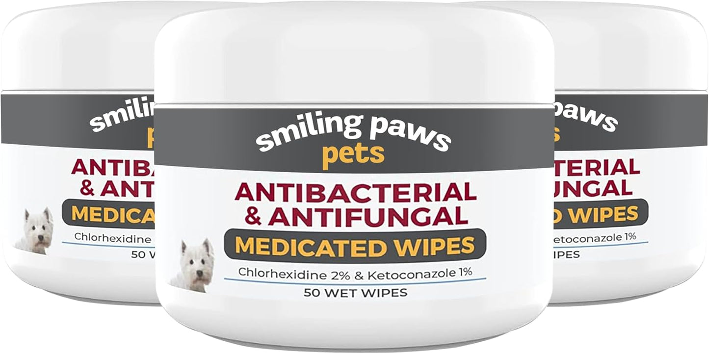 Authentic USA imported Smiling Paws Pets skincare wipes container