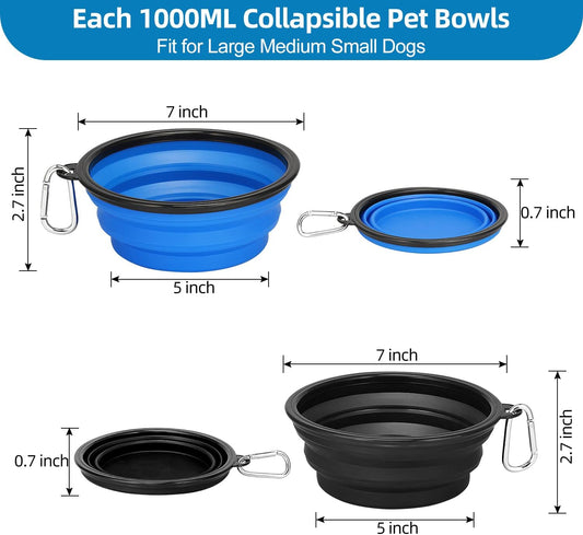 Kytely foldable dog travel bowls side view completely flat at zero point seven inches thickness