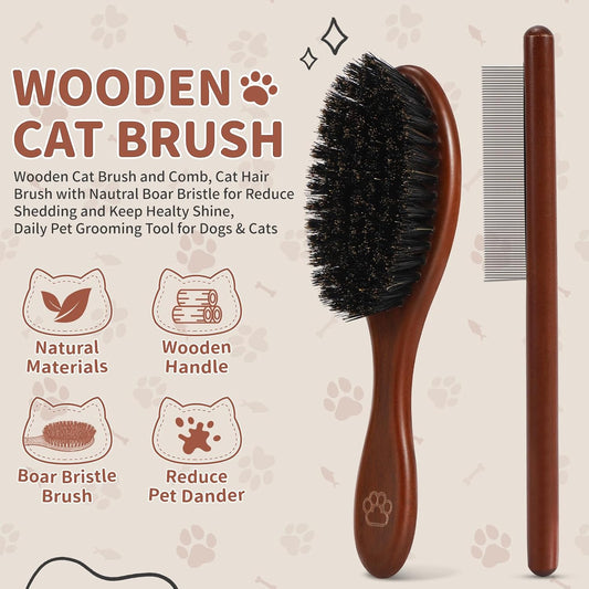 Valentise boar bristle brush for pet grooming