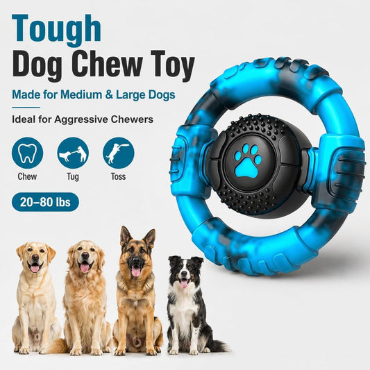 Pamlulu indestructible dog toy steering wheel design