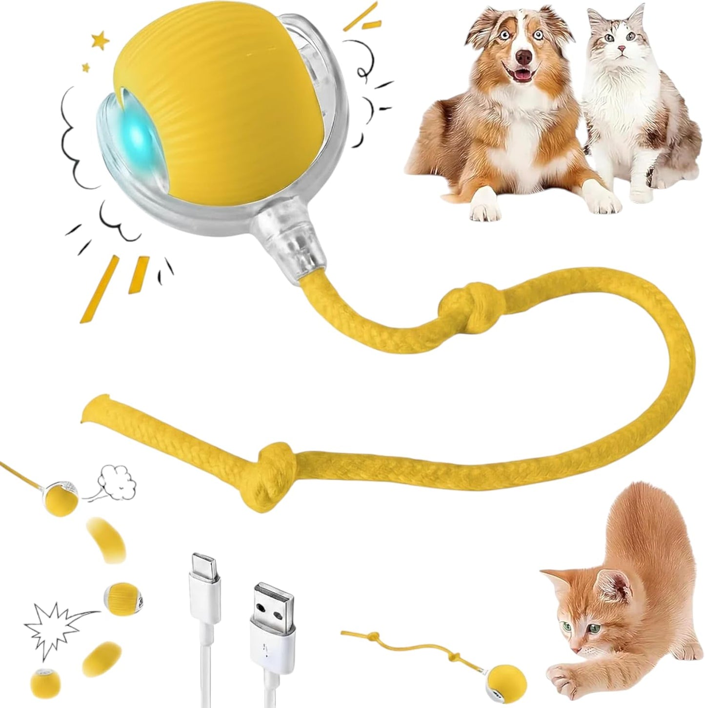 Purrmitive 2026 Durable Interactive Cat Toys for Indoor Cats, Dog Toys Ball, Rolling Pet Ball, Smart Automatic Cat Chase Balls Toy, Interactive Dog Toys Speedy Tail,Kitten & Cat Toys Interactive (Red) - Image 15