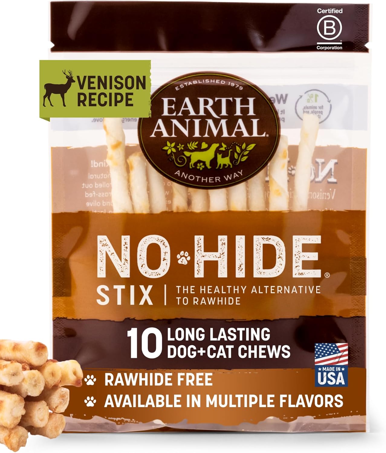 Earth Animal No Hide Stix - Long Lasting Rawhide Free Small Dog Chews Sticks, Chicken - 10 Count - Image 12