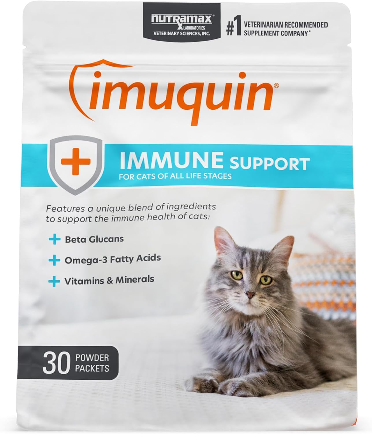 Nutramax Imuquin Immune Health Supplement for Cats, with Astaxanthin and Beta Glucans, 30 Sprinkle Capsules - Image 11