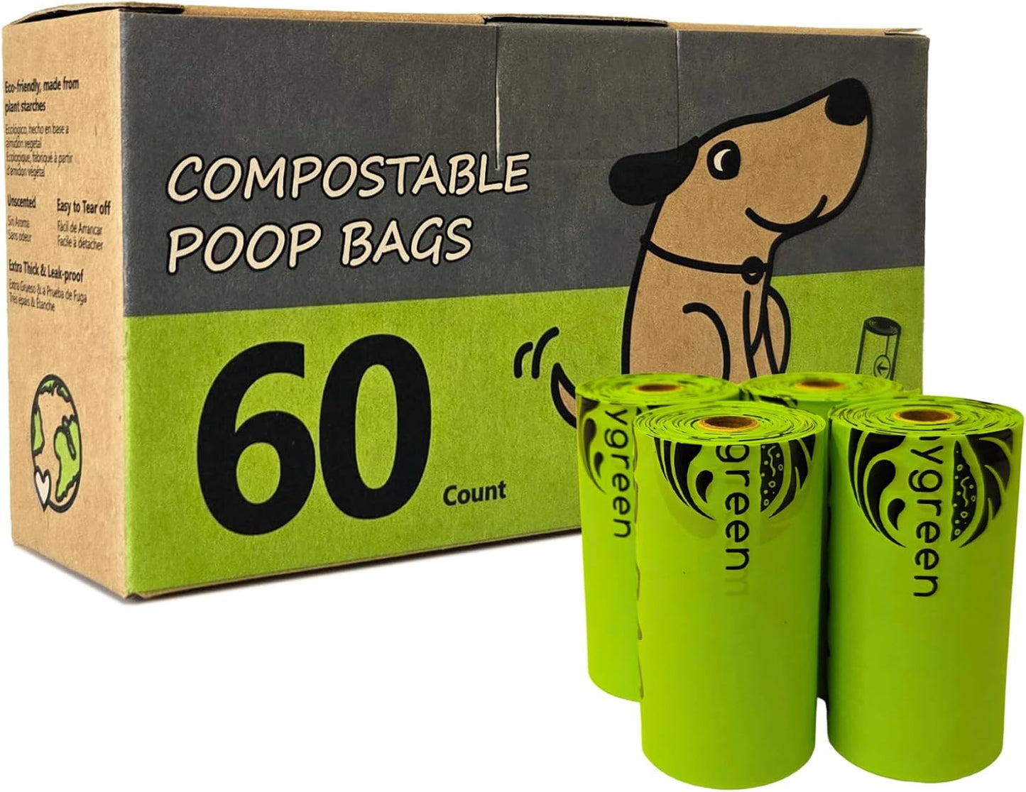 Certified Compostable Dog Poop Bag Rolls, Landfill friendly Doggie Poop Bags, Vegetable-Based, ASTM D6400, Unscented, Extra Thick, Leak Proof, Size 9 x 13 Inches, Refills 240 Counts - Image 10