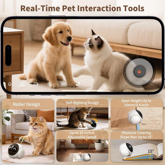 Honey Tour smart pet camera robot on charging station