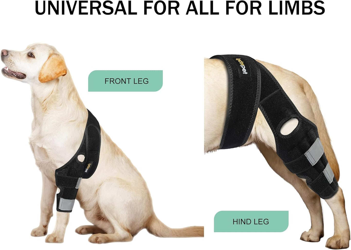 Lyderpet dog knee brace for torn ACL in black packaging