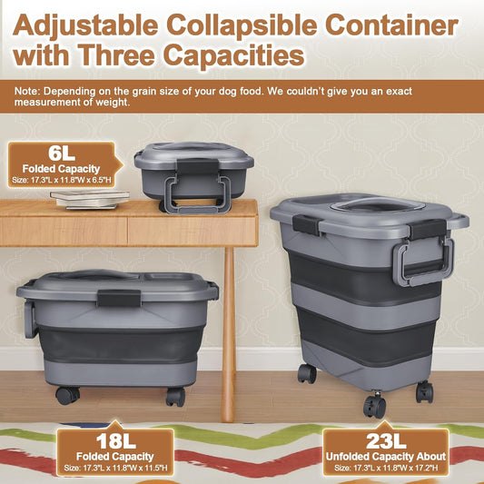 Tiovery airtight collapsible bin with lid closed