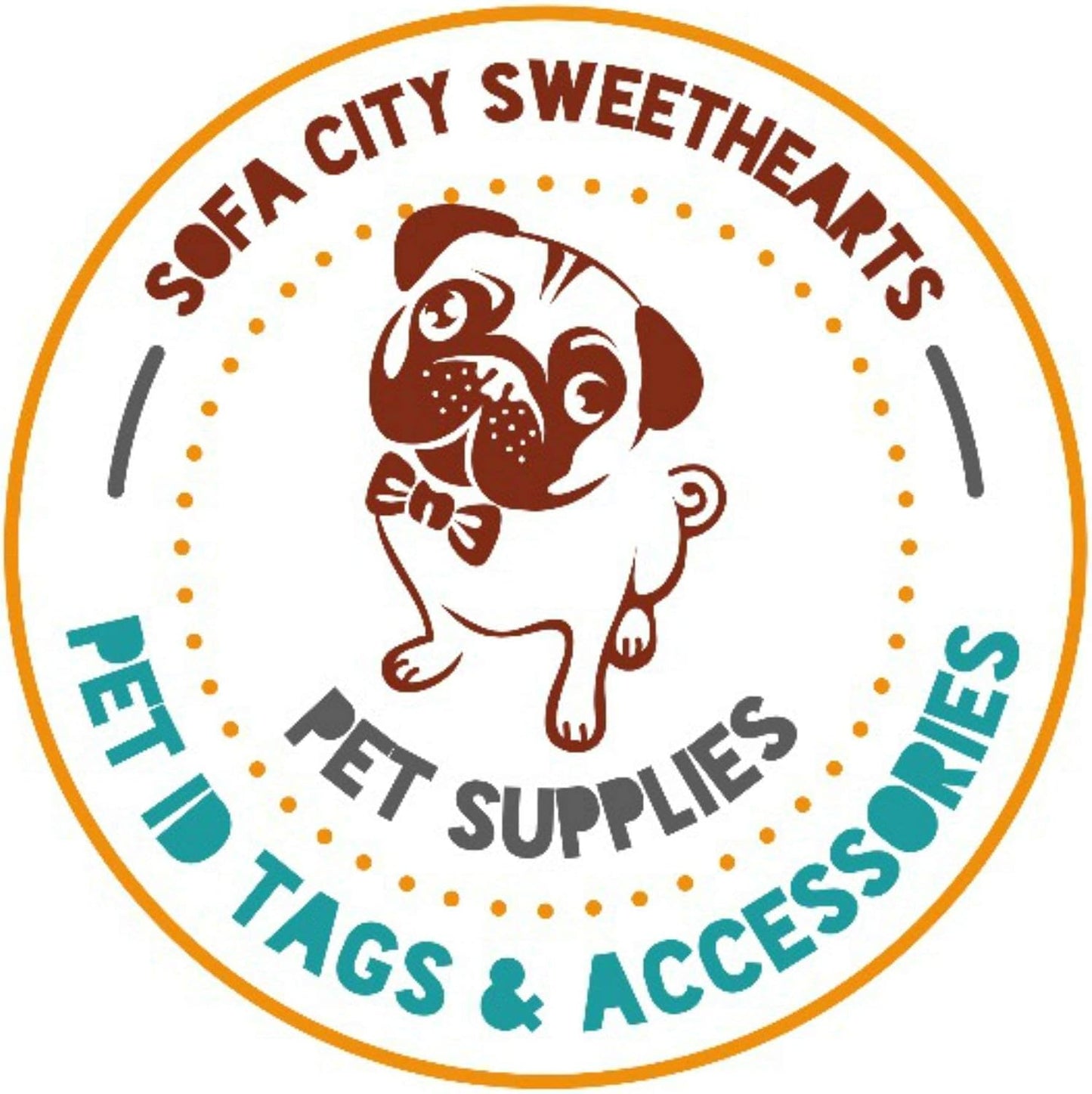 Handmade imported custom pet ID tag collection displaying various color options