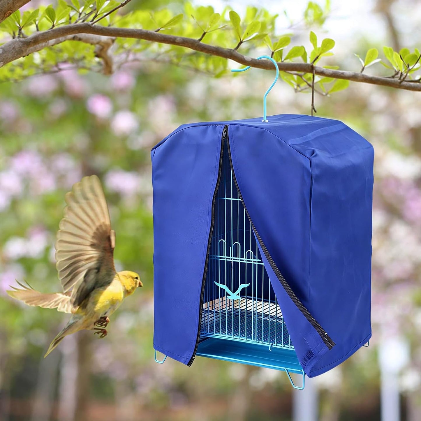 Wzttdm small blue pet bird cage cover packaging and dimensions diagram