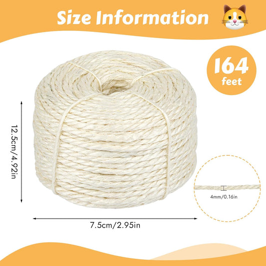 Natural sisal twine for DIY cat tree repair