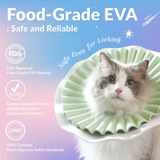 Adjustable Elizabethan collar for cats with royal ruffled design