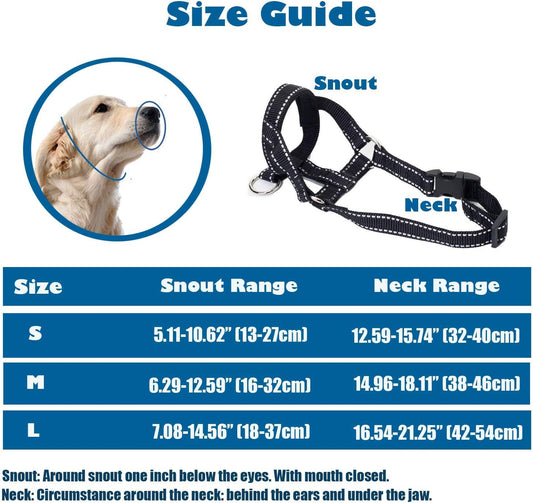 Side view of Wintchuk dog head halter showing reflective stitching