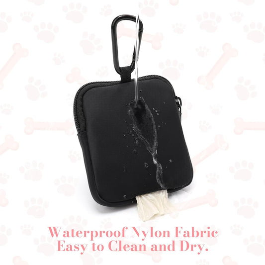 Winpaws pet training bag side profile highlighting the built-in poop bag dispenser roll compartment.