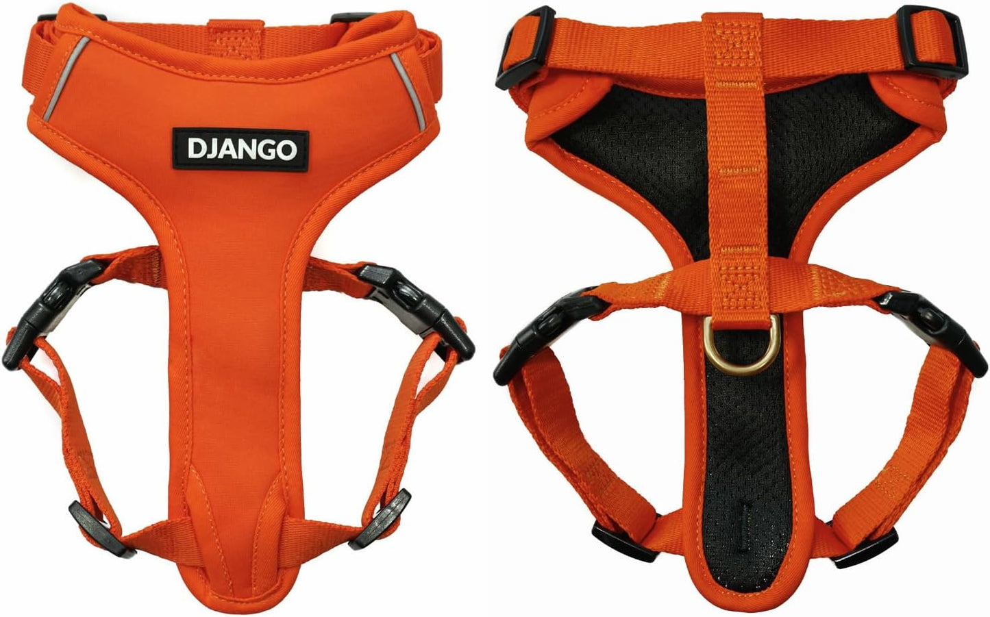DJANGO Adventure Dog Harness - Stylish Medium Dog Harness for Outdoor Adventures and Everyday Wear - Dandelion Yellow Neoprene Adjustable Harness for Dogs with Reflective Piping and Solid Brass D-ring - Image 15