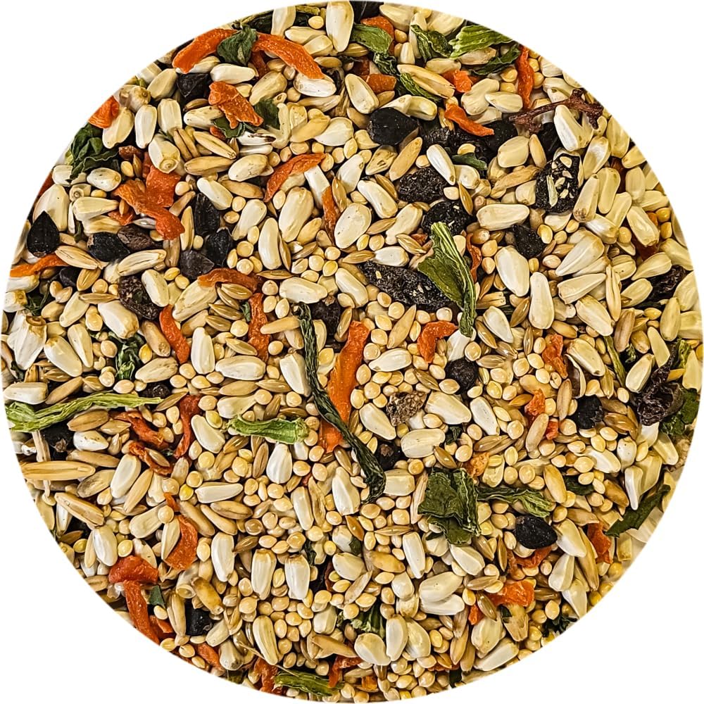 Sweet Harvest bird food packaging details and branding