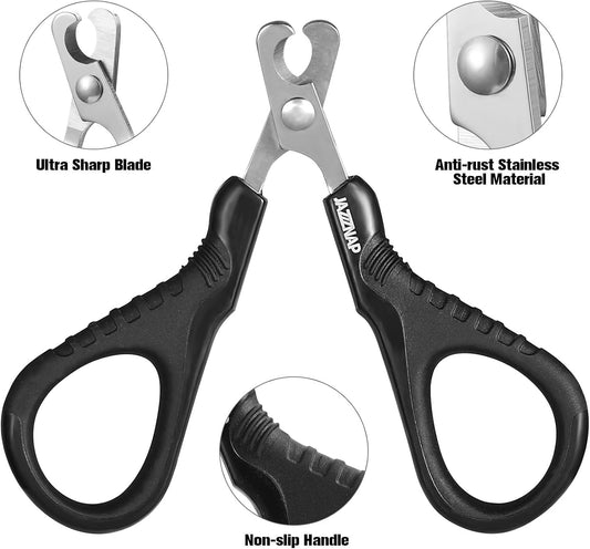 Close up view of JAZZZNAP pet nail cutter semicircular knife edge for precise claw trimming