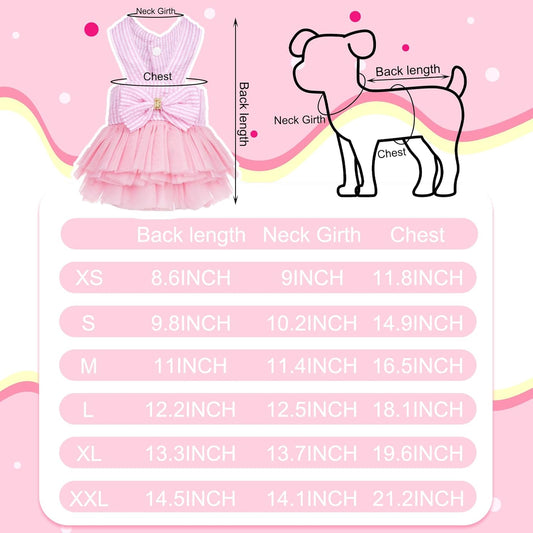 Choyaxo puppy princess tutu dress with layered ruffle skirt side view