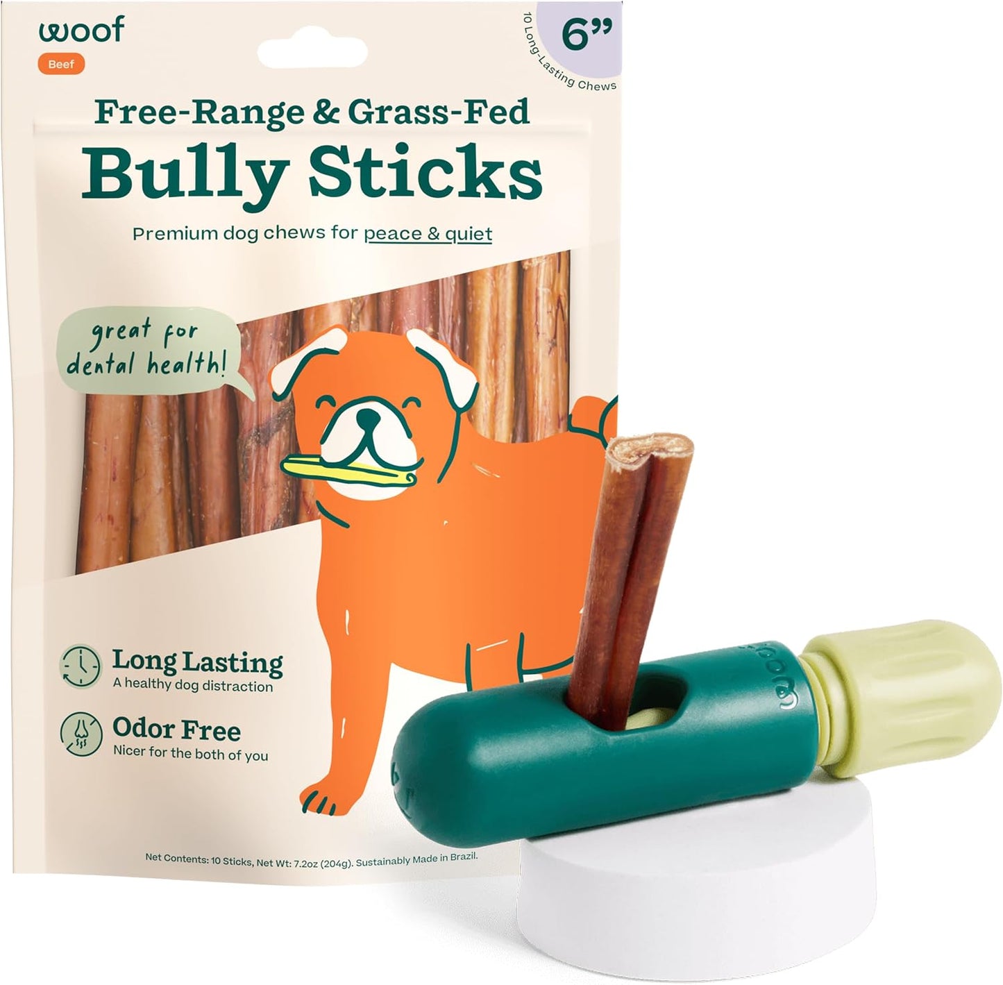 WOOF imported canine chew system preventing choking and blockages