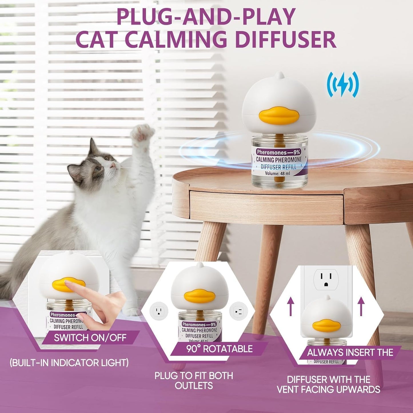 A happy family with a relaxed kitten illustrating the safety of the product for humans and pets.