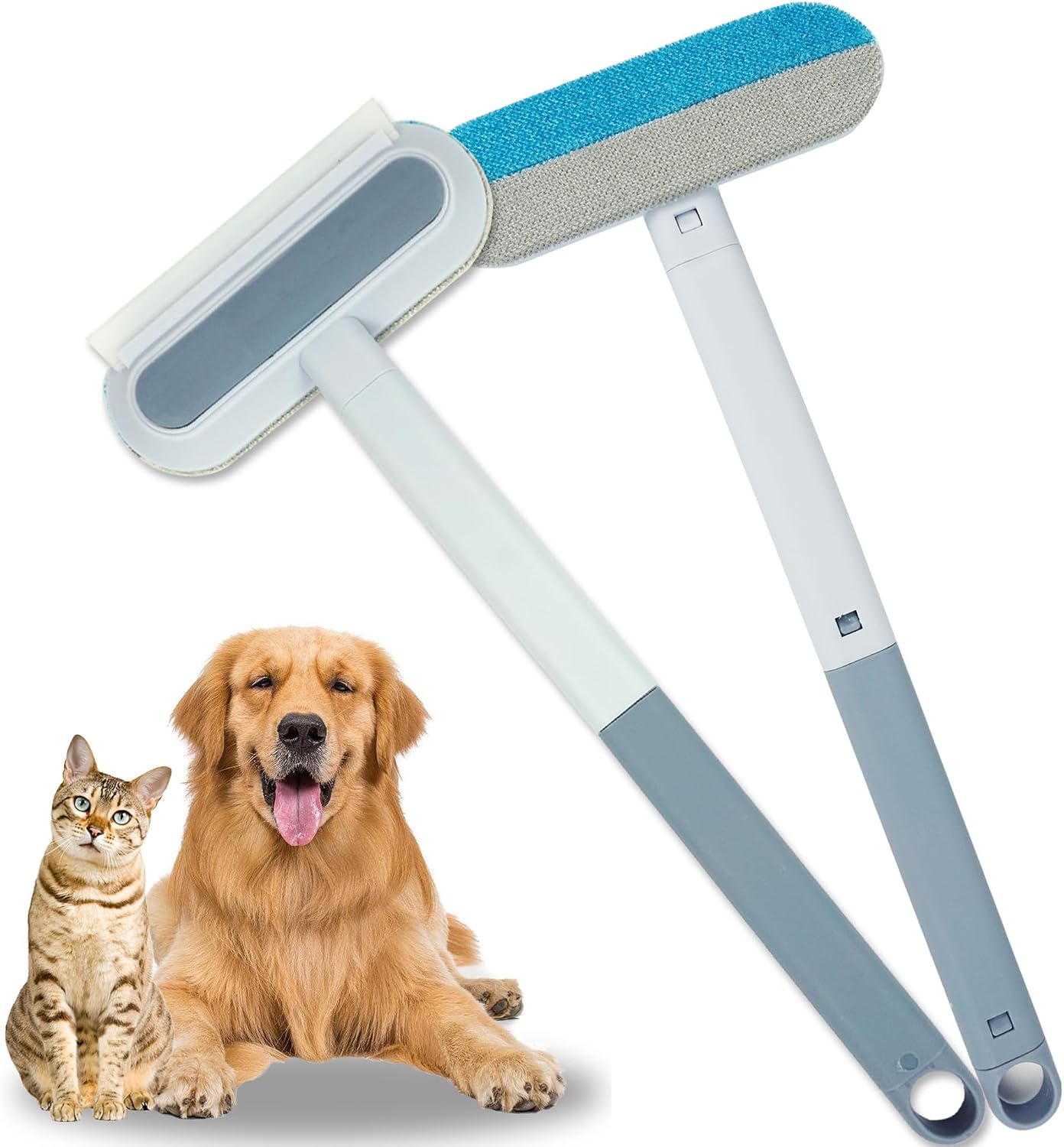 Sustainable pet hair remover brush handle and integrated brush