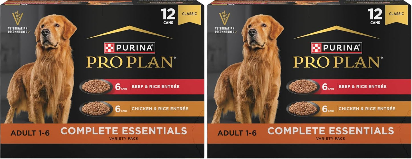 Purina Pro Plan Complete Essentials Wet Dog Food Chicken and Rice Entree and Beef and Rice Entree Variety Pack - (Pack of 12) 13 oz. Cans - Image 10