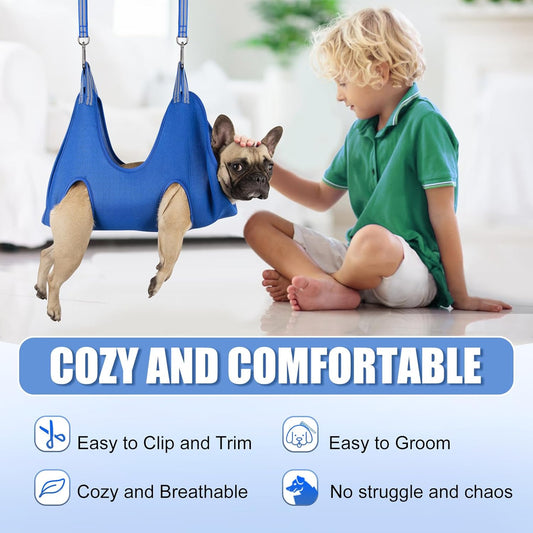 Kkiimatt 10 in 1 Pet Grooming Hammock Harness with Nail Clippers/Trimmer, Nail File, Dog Hammock/Grooming Sling for Nail Trimming/Clipping - Image 2