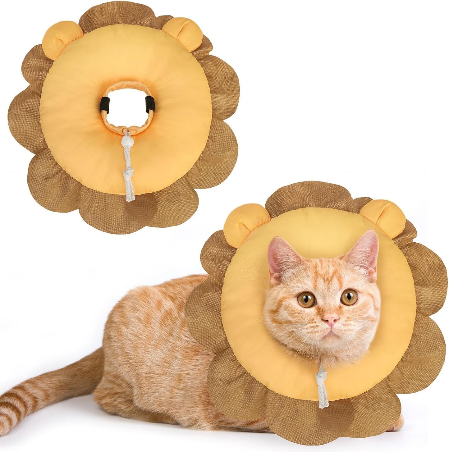 BEAUTYZOO Cat Cone Collars Soft, Cat Recovery E Collars After Surgery to Stop Licking, Adjustable Elizabeth Circle Collar Cute Pet Donut Pillow for Cats Kitten Small Dogs, Cute Shark S - Image 15
