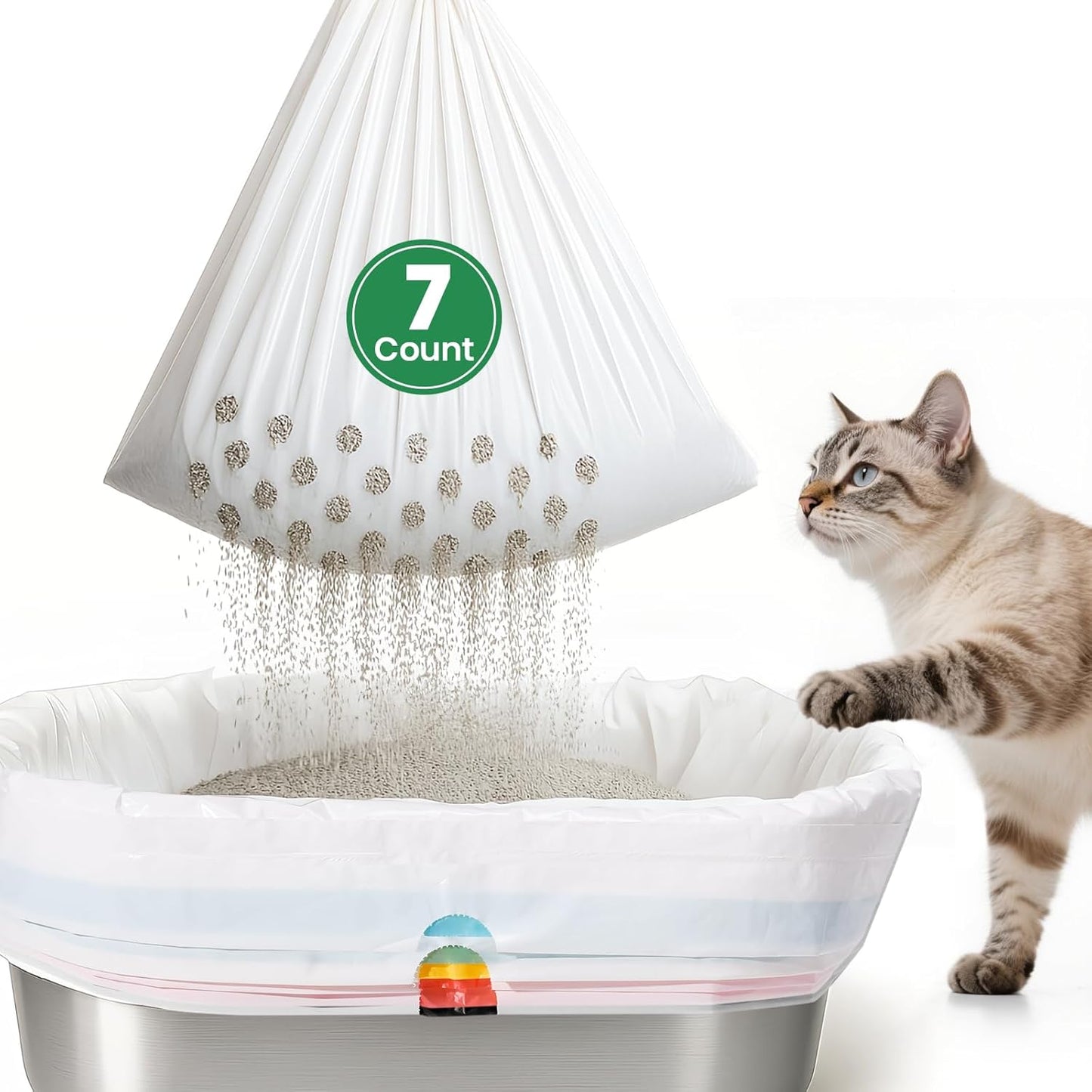 7-Day Sifting Litter System Bags, Heavy Duty Thickened Liners 37x18 Inch (14 Pack), Fits Standard Litter Boxes. - Image 9